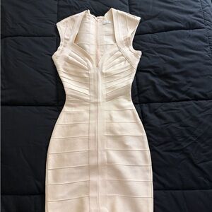 House of CB Cream Bandage Midi Dress